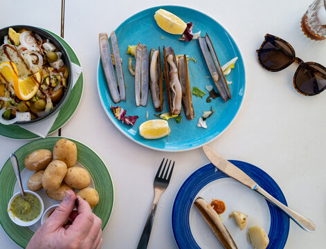 Seafood lunch in the Canary Isles