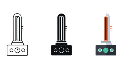 Obraz premium Electric heater icons in various styles and colors