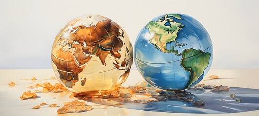 realistic photo of a glossy atlas and earth,generative AI