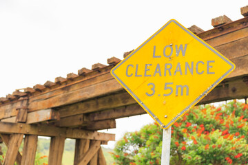 Low Clearance Warning Sign in Lismore, Australia