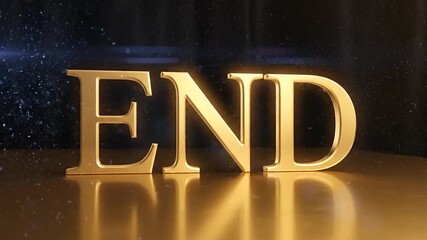 Golden End Title Sequence with Glowing Letters