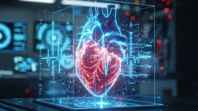 Futuristic Heart Display - A Technological Marvel of Medical Visualization.