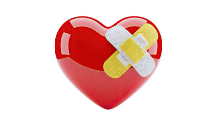 Red Heart with Band-Aids