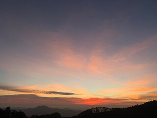 sunset in the mountains