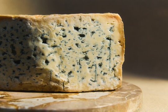 Blue Cheese Wedge on marble Board