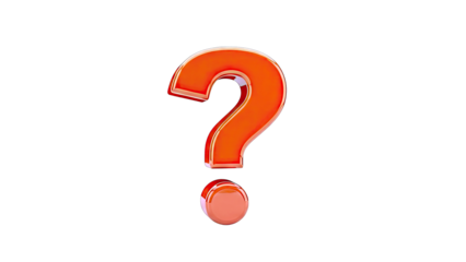 Glossy Orange 3D Question Mark