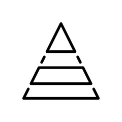 Data Pyramid Line Icon, Outline Symbol for Structural Hierarchy, Level Categorization, Information Foundation, Layered Architecture, and Knowledge Priority. Vector Sign Icon.