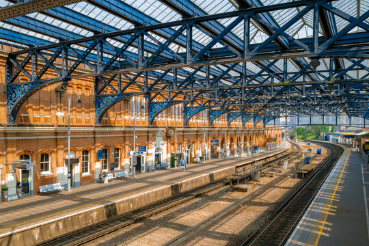 Scenic View of a Historic BournemoutTrain Station With Empty Platforms