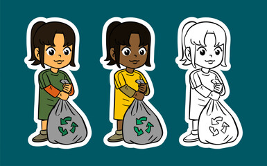 Diverse Children Recycling Waste for a Cleaner Planet
