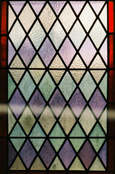 Film photo of Stained Glass Window with Colorful Design