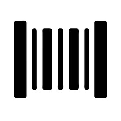 Fototapeta premium Black and white icon of stylized barcode for product identification, scanning, or inventory systems