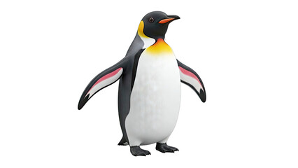 Fototapeta premium Emperor Penguin standing against white background