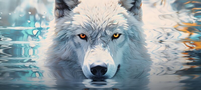realistic photo of a glossy White fenrir ,generative AI