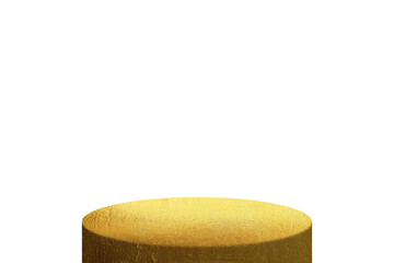 Golden concrete product display stand. (Transparent png file)