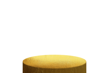 Golden concrete product display stand. (Transparent png file)