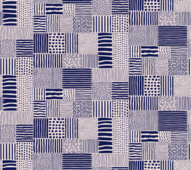 Line Doodle Seamless Pattern 89 - Patch Doodles - Ink Grid