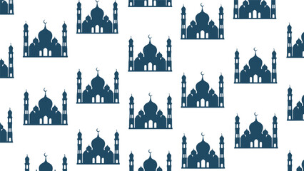 Islamic mosque silhouettes pattern background Vector © alien AZ