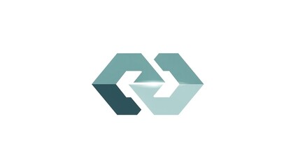 Geometric abstract with overlapping hexagonal shapes in teal and dark blue colors