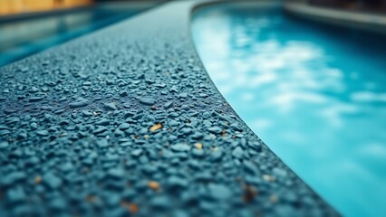 nonslip. Extreme close-up of the textured, curved end of a diving springboard. event key visuals, club posters, designed for sports event promotions and stadium branding, boosts motivation.