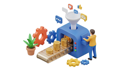 Business Process Automation and Lead Generation Concept