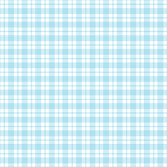 Soft pastel blue and white plaid background featuring a classic gingham check seamless pattern, ideal for digital scrapbooking, fabric prints, or charming decorative projects