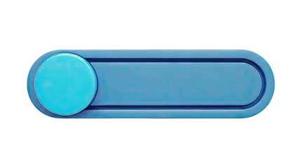 Blue toggle switch with rounded rectangle shape