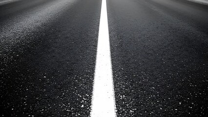Asphalt road with white center line stretching into the distance