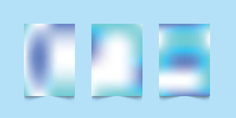 Fototapeta premium Set of gradient backgrounds with grainy texture. For covers, wallpapers, branding, business cards, social media and other projects. 