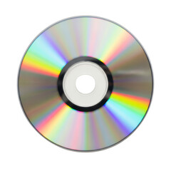 Iridescent cd disc isolated on transparent background