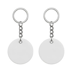 Pair of keychain blanks isolated on transparent background