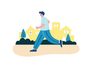 ジョギングをする男性