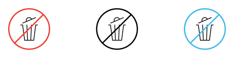 No Trash Allowed Sign icon vector. responsible waste disposal and environmental protection symbol. vector illustration.