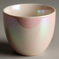 Pearlescent Iridescent Ceramic Bowl with Soft Reflection