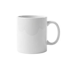 White ceramic coffee mug isolated on transparent background