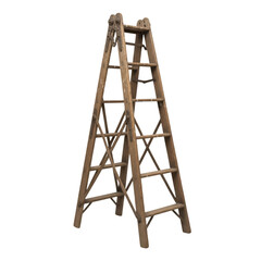 Old wooden ladder standing alone