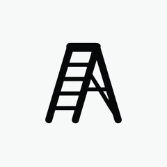 stepladder icon silhoutte vector style template
