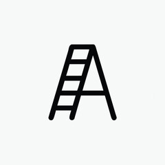 stepladder icon silhoutte vector style template