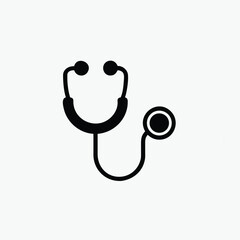 stethoscope icon silhoutte vector style template