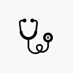 stethoscope icon silhoutte vector style template