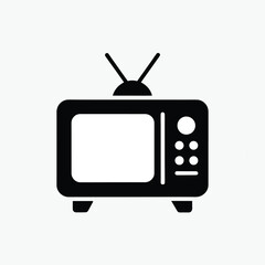 television icon silhoutte vector style template