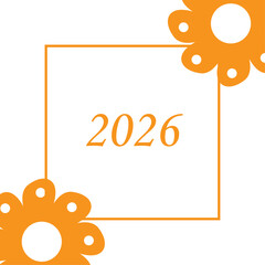 2026 text design for social media post , Happy new year post .