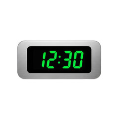 Modern digital clock displaying 12:30