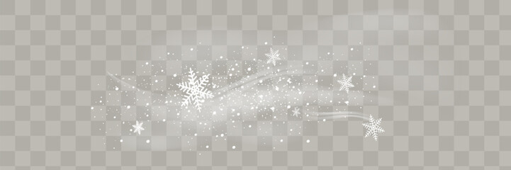 Snow and wind on a transparent background. White gradient decorative element.vector illustration. winter and snow with fog. wind and fog.