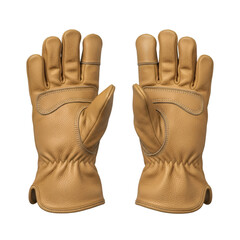 Pair of tan leather gloves for protection and style