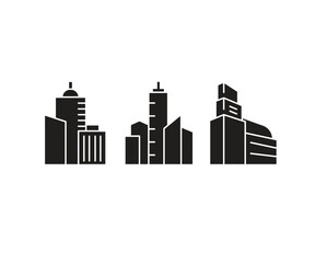Obraz premium office and city building tower icons set vector illustration