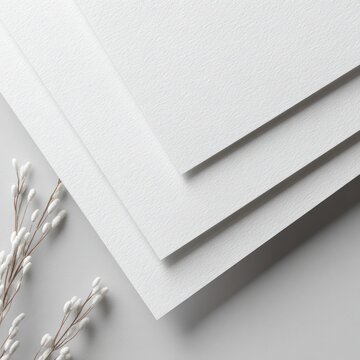 minimal style white paper mockup for Adobe Stock