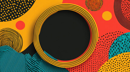 Colorful Abstract Art with a Circular Frame