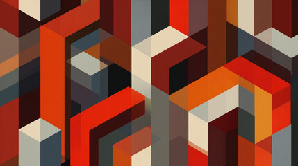 An abstract geometric pattern composed of layered shapes, displaying a modern and intriguing design