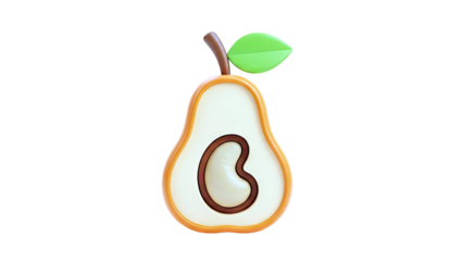 3D Render of a Stylized Pear with a Seed