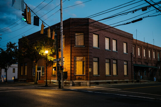 Boarded Up Corner Building